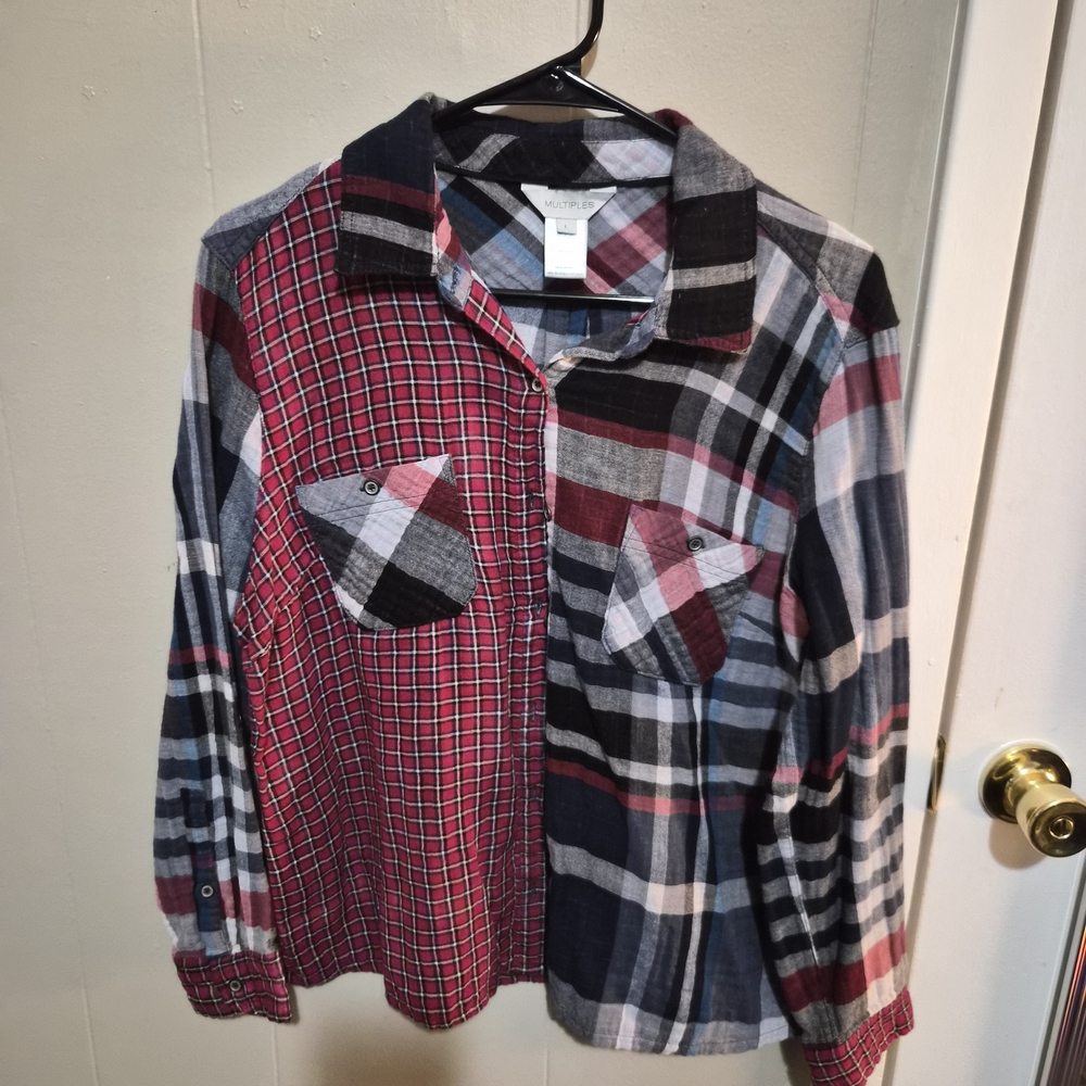 Multiples Plaid Flannel Shirt
